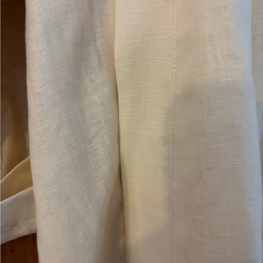 Reformation Irene Linen Button-Up Trench Coat in Sugar - Picture 10 of 10